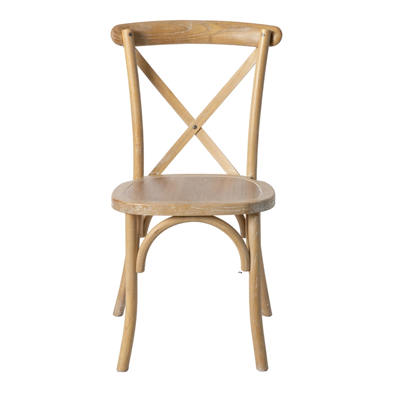 Pemberly Row Contemporary X-Back Chair In Natural White Grain