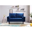 Pemberly Row Modern Velvet Genoa living room Loveseat in Blue