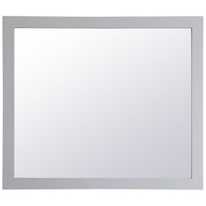Pemberly Row Modern 36&quot x 42&quot Wood Frame Bathroom Mirror in Gray