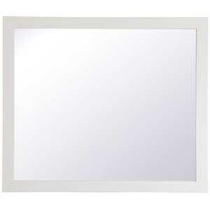 Pemberly Row Modern 36&quot x 42&quot Wood Frame Bathroom Mirror in White