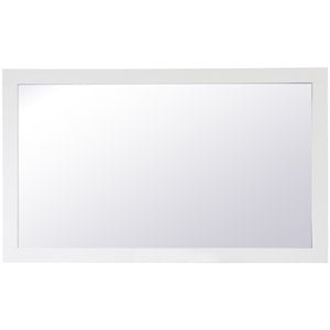 Pemberly Row Modern 36&quot x 60&quot Wood Frame Bathroom Mirror in White