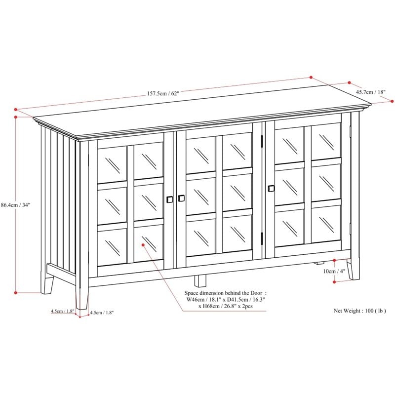 Pemberly Row Solid Wood 62 