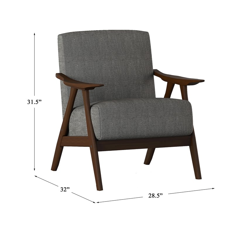 Pemberly Row Contemporary Upholstered Accent Chair in Gray Finish