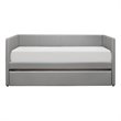 Pemberly Row Contemporary Faux Leather Daybed in Gray Finish