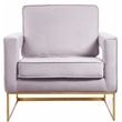 Pemberly Row Modern Pink Velvet Accent Chair with Gold Iron Base