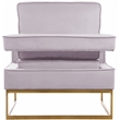 Pemberly Row Modern Pink Velvet Accent Chair with Gold Iron Base