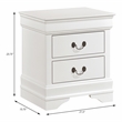 Pemberly Row Traditional 2-Drawer Wood Nightstand in White Finish