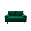Pemberly Row Modern Velvet Genoa Living Room Loveseat In Green
