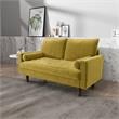 Pemberly Row Modern Velvet Genoa Living Room Loveseat In Goldenrod
