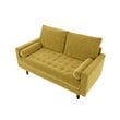 Pemberly Row Modern Velvet Genoa Living Room Loveseat In Goldenrod