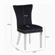 Pemberly Row 2Pc Stainless Steel Legs Chair Finish with Velvet Fabric in Black