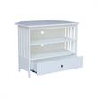 Pemberly Row Solid Wood TV Stand with Shelves and Drawer in White - 28.9