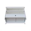 Pemberly Row Solid Wood TV Stand with Shelves and Drawer in White - 28.9