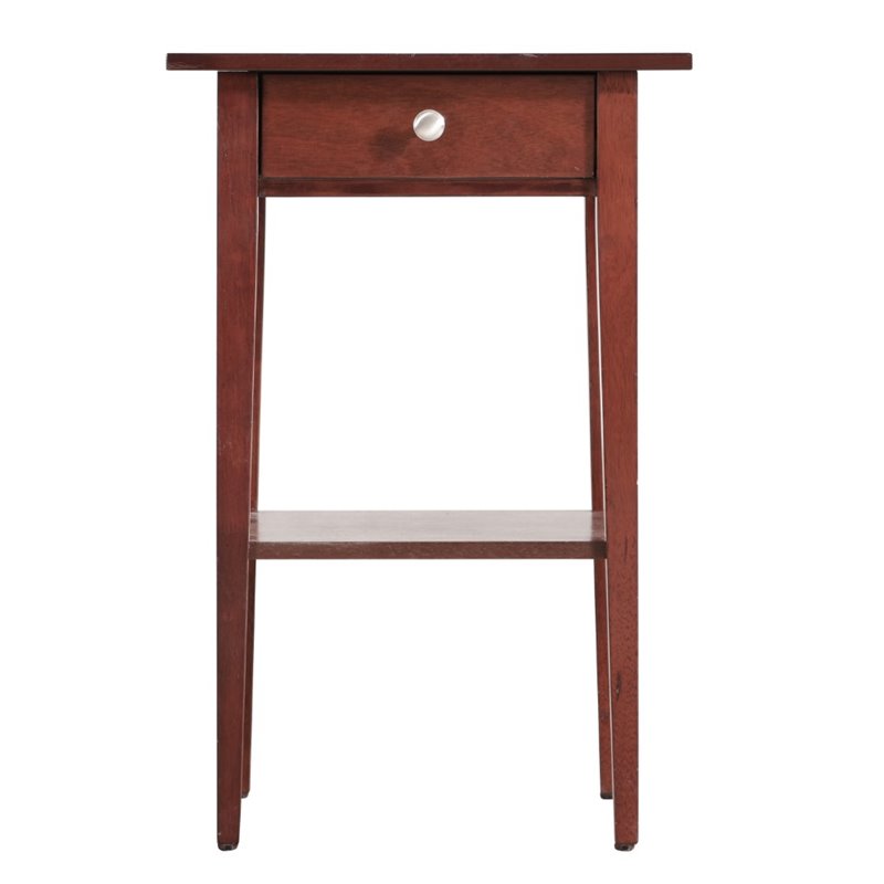 Pemberly Row Contemporary Manufactured Wood 1 Drawer Nightstand in Cherry