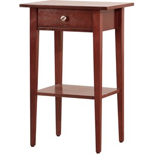 Pemberly Row Contemporary Manufactured Wood 1 Drawer Nightstand in Cherry