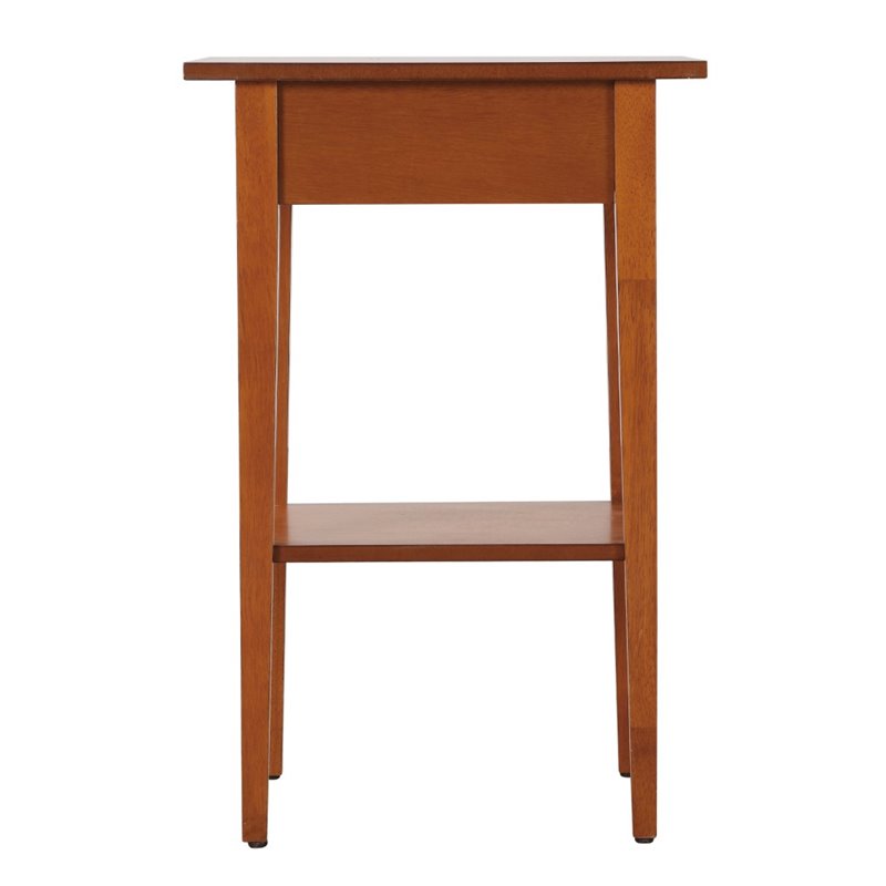 Pemberly Row Contemporary Manufactured Wood 1 Drawer Nightstand in Oak