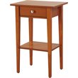 Pemberly Row Contemporary Manufactured Wood 1 Drawer Nightstand in Oak