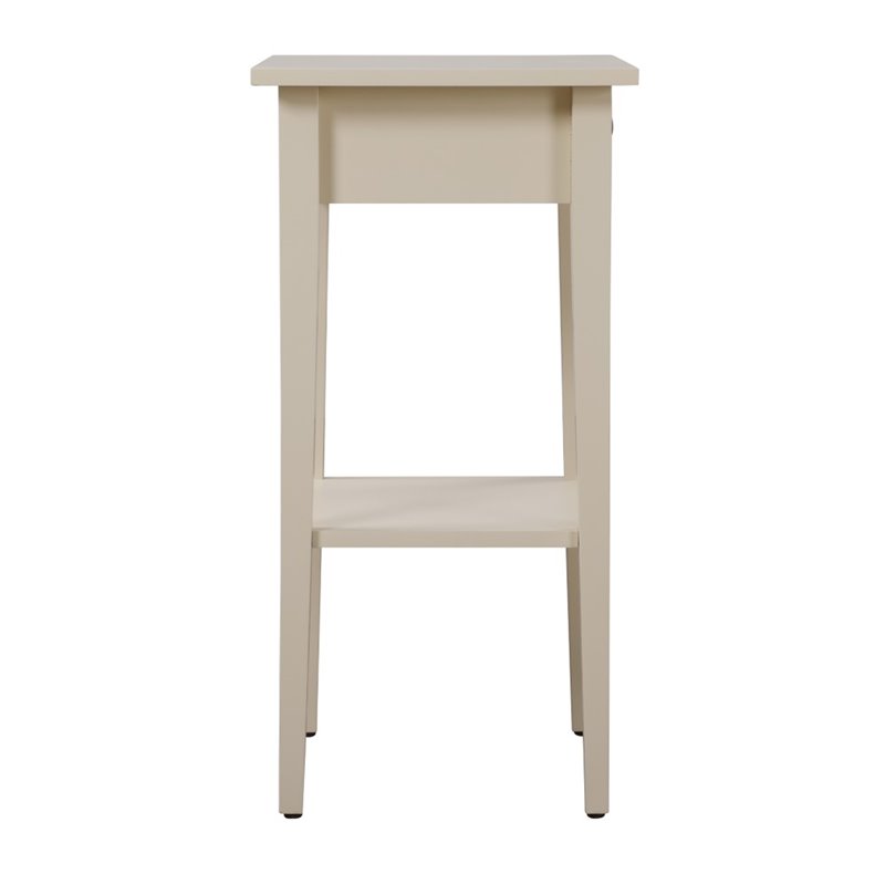 Pemberly Row Contemporary Manufactured Wood 1 Drawer Nightstand in Beige