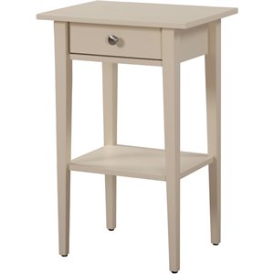 Pemberly Row Contemporary Manufactured Wood 1 Drawer Nightstand in Beige