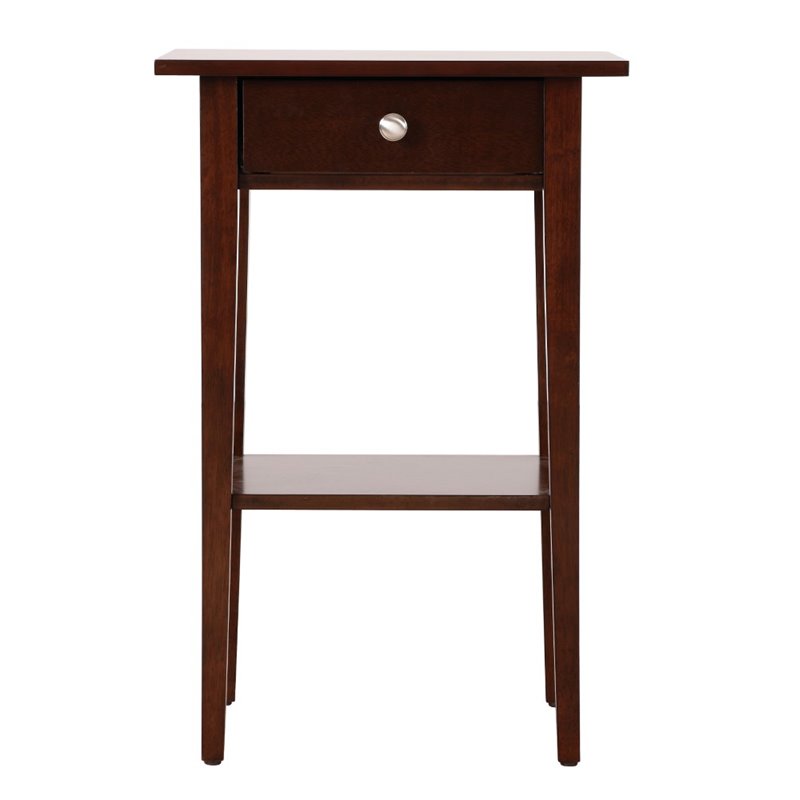 Pemberly Row Contemporary 1 Drawer Nightstand in Cappuccino Finish