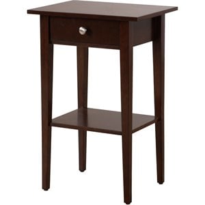 Pemberly Row Contemporary 1 Drawer Nightstand in Cappuccino Finish