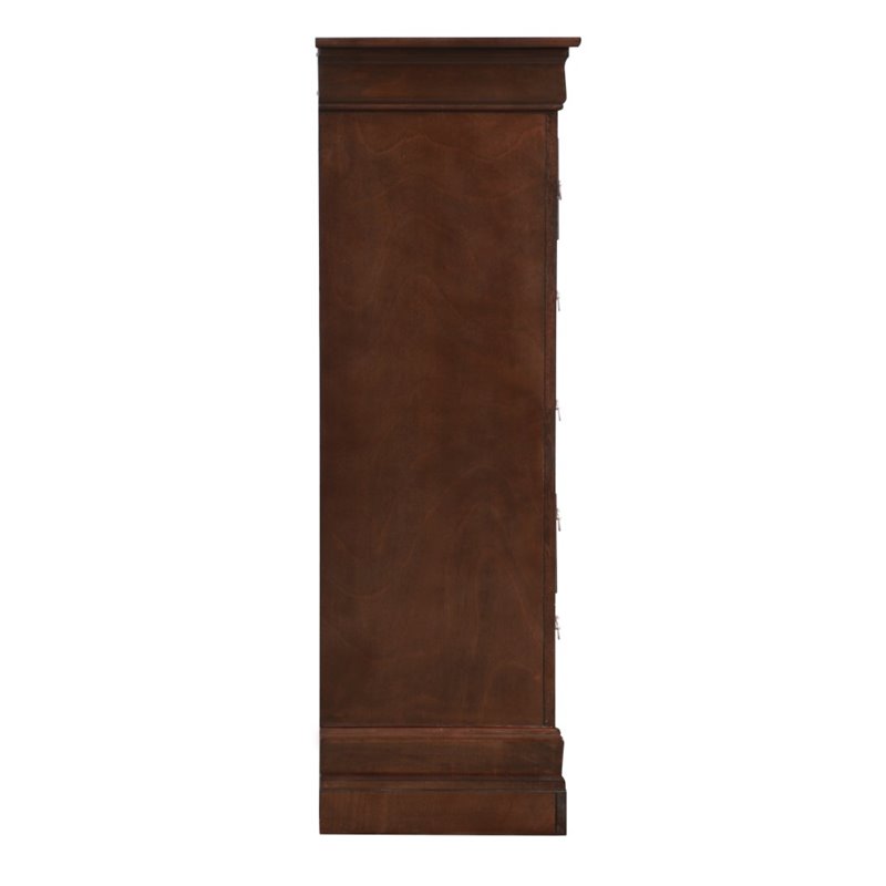 Pemberly Row Contemporary Engineered Wood 5-Drawers Bedroom Chest in Cappuccino