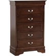 Pemberly Row Contemporary Engineered Wood 5-Drawers Bedroom Chest in Cappuccino