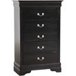 Pemberly Row Contemporary Engineered Wood 5-Drawers Bedroom Chest in Black