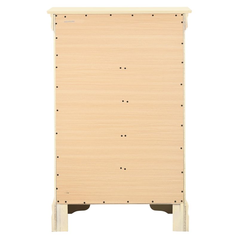 Pemberly Row Contemporary Engineered Wood 5-Drawers Bedroom Chest in Beige
