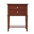 Pemberly Row Contemporary Manufactured Wood 2 Drawer Nightstand in Cherry