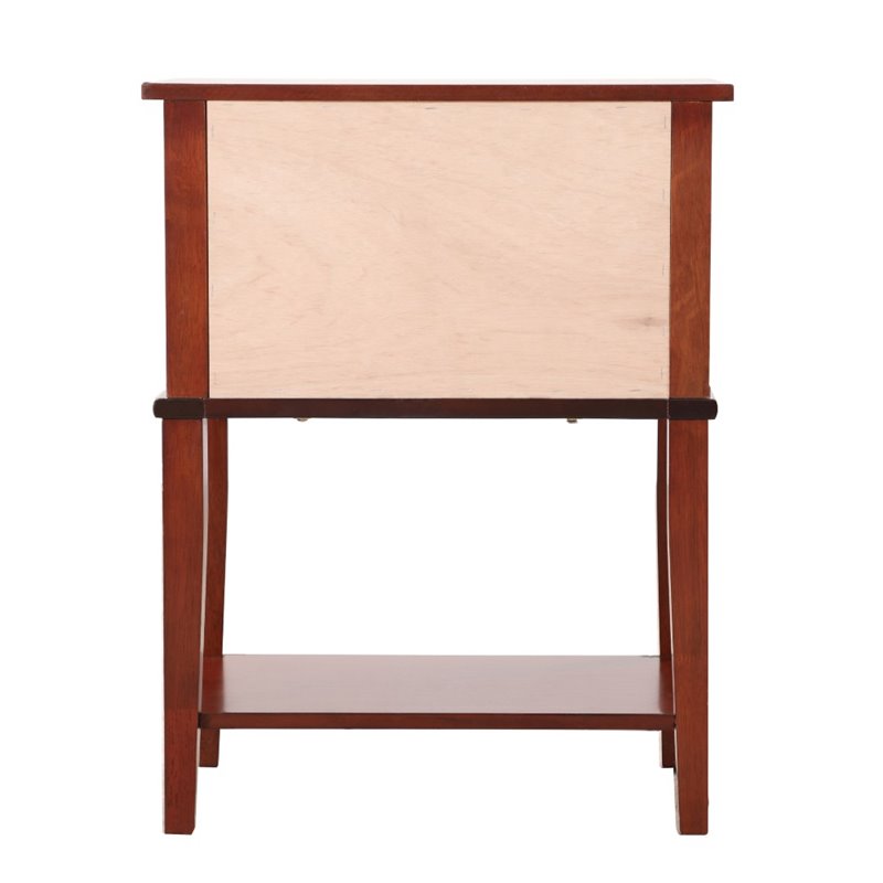 Pemberly Row Contemporary Manufactured Wood 2 Drawer Nightstand in Cherry