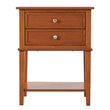 Pemberly Row Contemporary Manufactured Wood 2 Drawer Nightstand in Oak