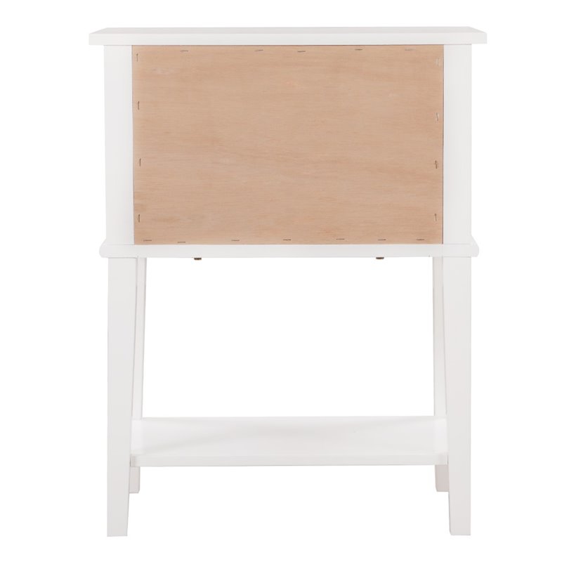 Pemberly Row Contemporary Manufactured Wood 2 Drawer Nightstand in White