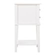 Pemberly Row Contemporary Manufactured Wood 2 Drawer Nightstand in White