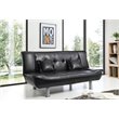 Pemberly Row Contemporary Faux Leather Sleeper Sofa in Black