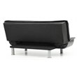 Pemberly Row Contemporary Faux Leather Sleeper Sofa in Black
