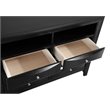Pemberly Row Contemporary Wood 6 Drawer TV Stand in Black Finsih