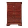 Pemberly Row Contemporary 5 Dovetailed Drawers Chest in Cherry