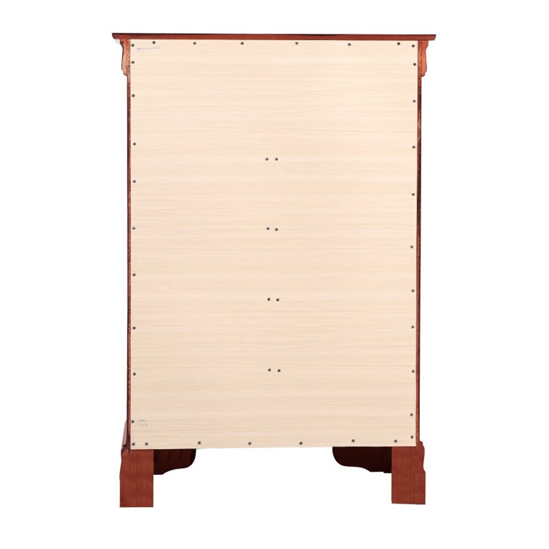 Pemberly Row Contemporary 5 Dovetailed Drawers Chest in Cherry