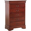 Pemberly Row Contemporary 5 Dovetailed Drawers Chest in Cherry