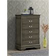 Pemberly Row Contemporary Engineered Wood 5 Drawer Chest in Gray