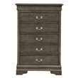 Pemberly Row Contemporary Engineered Wood 5 Drawer Chest in Gray