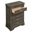 Pemberly Row Contemporary Engineered Wood 5 Drawer Chest in Gray
