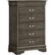Pemberly Row Contemporary Engineered Wood 5 Drawer Chest in Gray