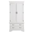Pemberly Row Contemporary Engineered Wood 2 Drawer Armoire in White