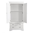 Pemberly Row Contemporary Engineered Wood 2 Drawer Armoire in White