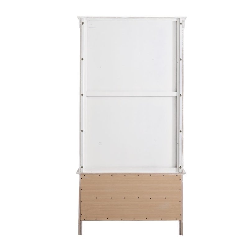 Pemberly Row Contemporary Engineered Wood 2 Drawer Armoire in White