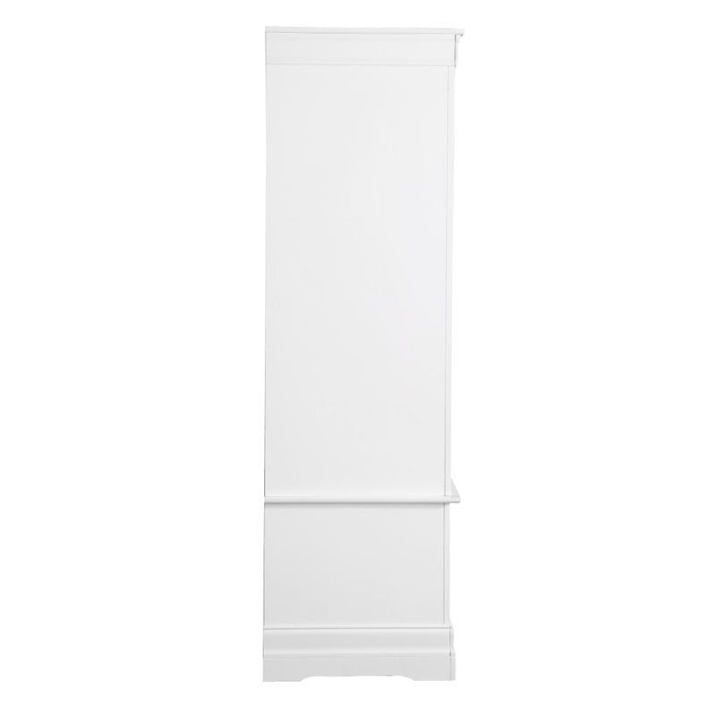 Pemberly Row Contemporary Engineered Wood 2 Drawer Armoire in White