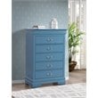 Pemberly Row Contemporary Engineered Wood 5 Drawer Chest in Teal
