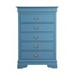 Pemberly Row Contemporary Engineered Wood 5 Drawer Chest in Teal